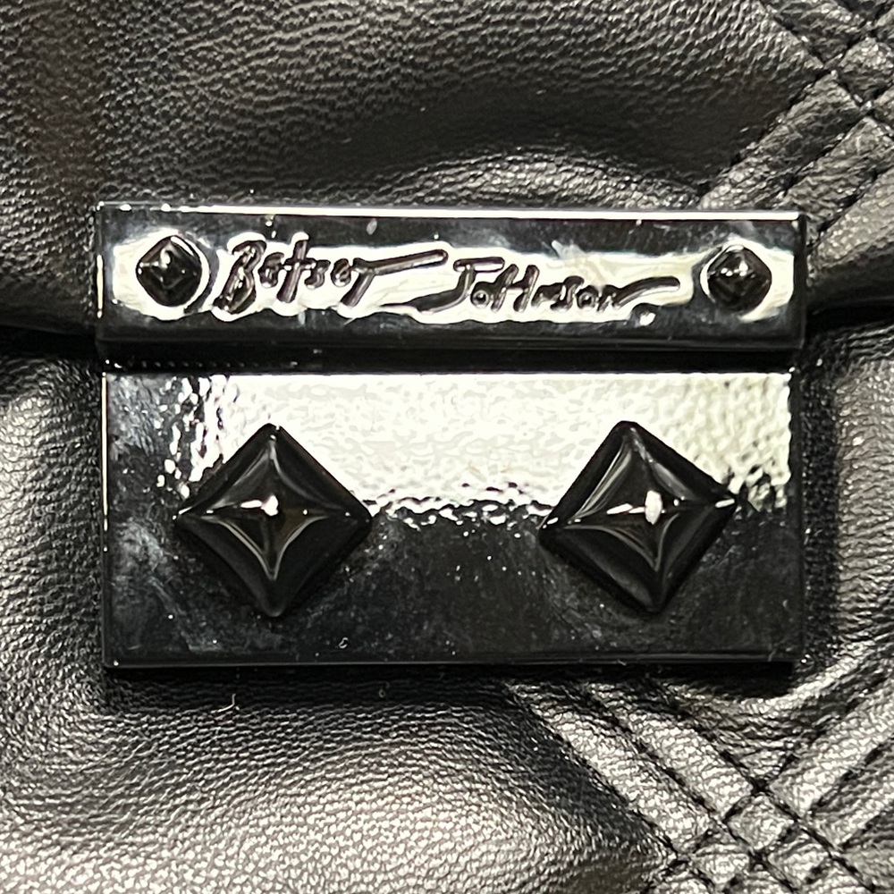 Betsey Johnson Black Quilted Shoulder Bag - Picture 2 of 8